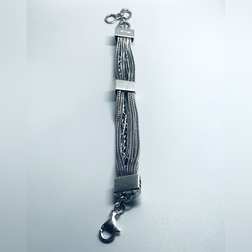 Silpada Sterling TALK OF THE TOWN Mixed Chain 3-Station Bali-Inspired Bracelet - Picture 9 of 16